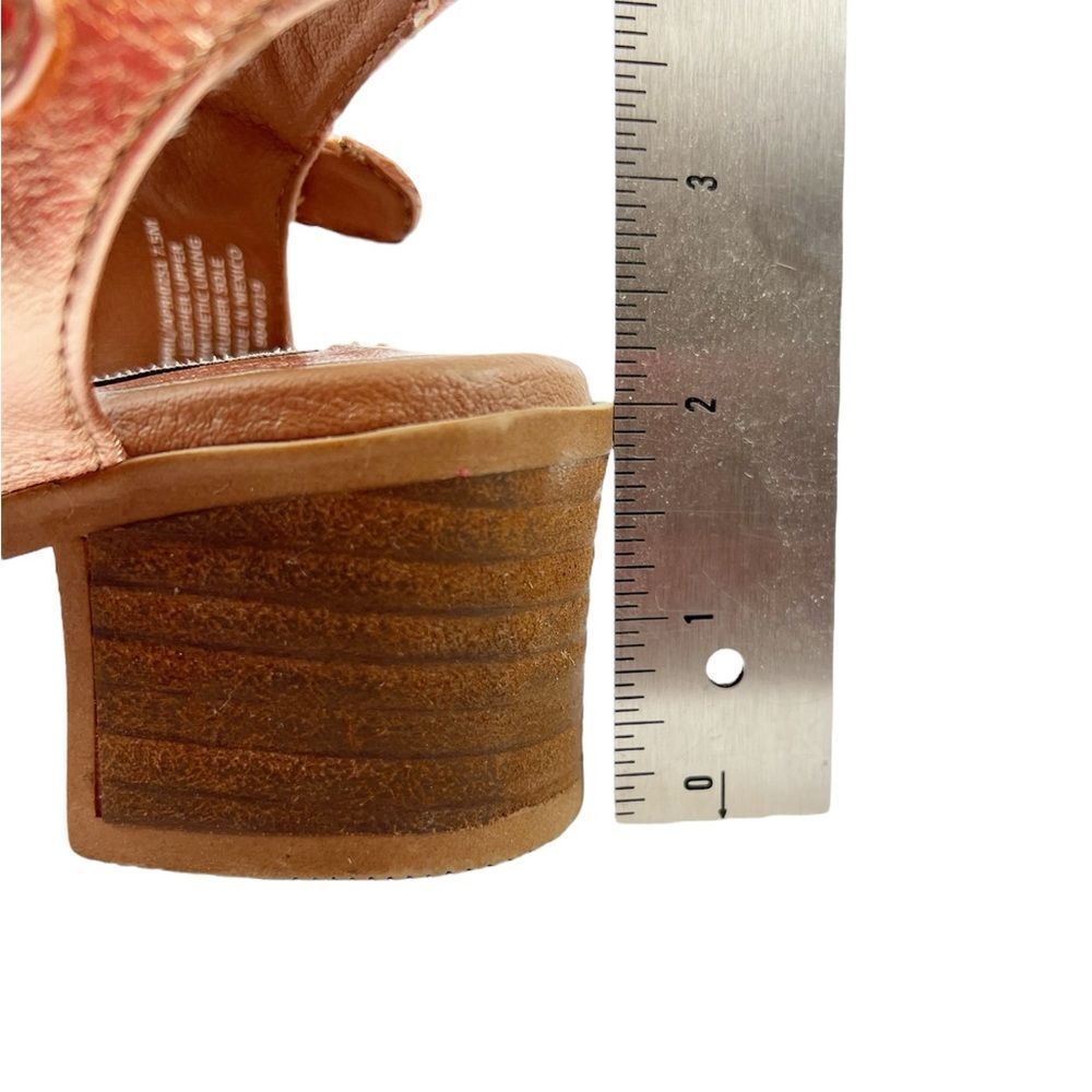 Steve Madden April Rose Gold Brown Chunky Sandals Block Heel Ankle Strap 7.5 - Picture 12 of 13